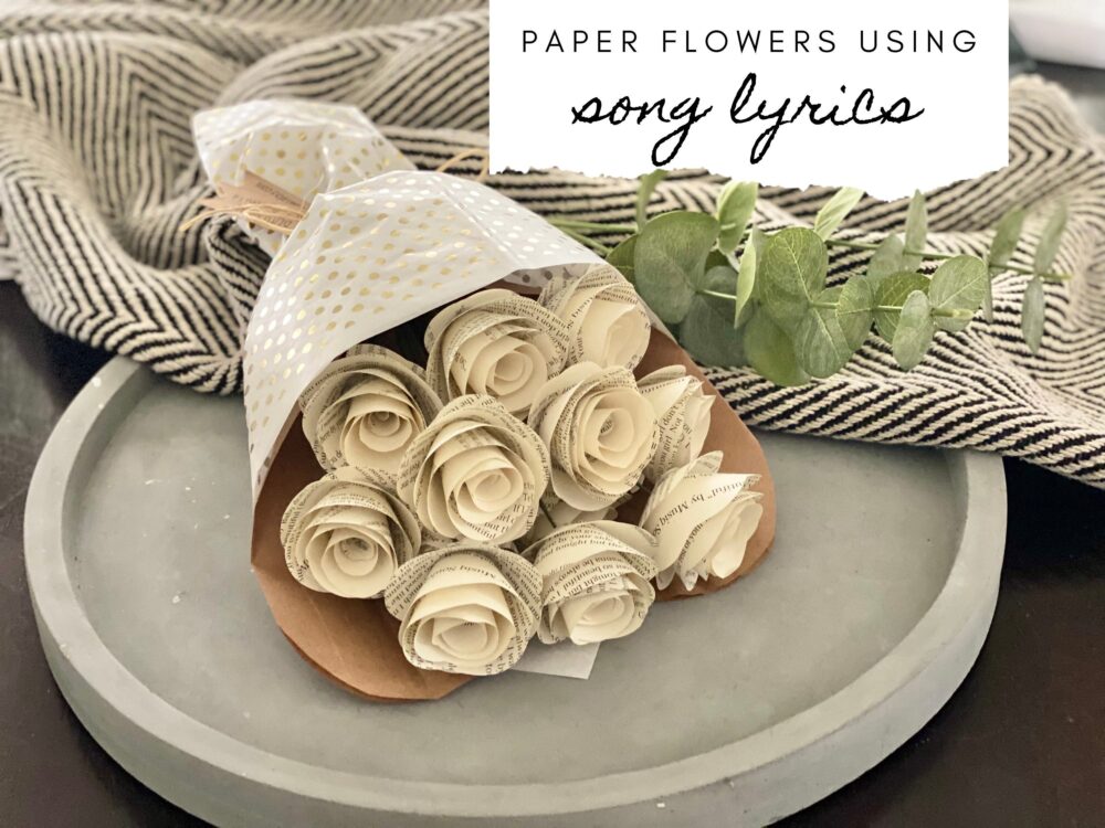 Custom Song Lyrics Paper Flowers, Wedding Vows, Anniversary, First Gift For Her, Roses, Gifts, Valentine's Day