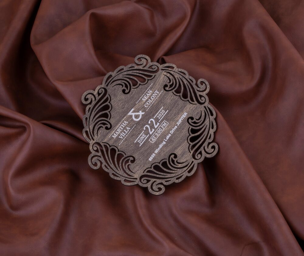 Wood Wedding Invitation Set - Wooden Invitations Burgundy Rustic Invitation