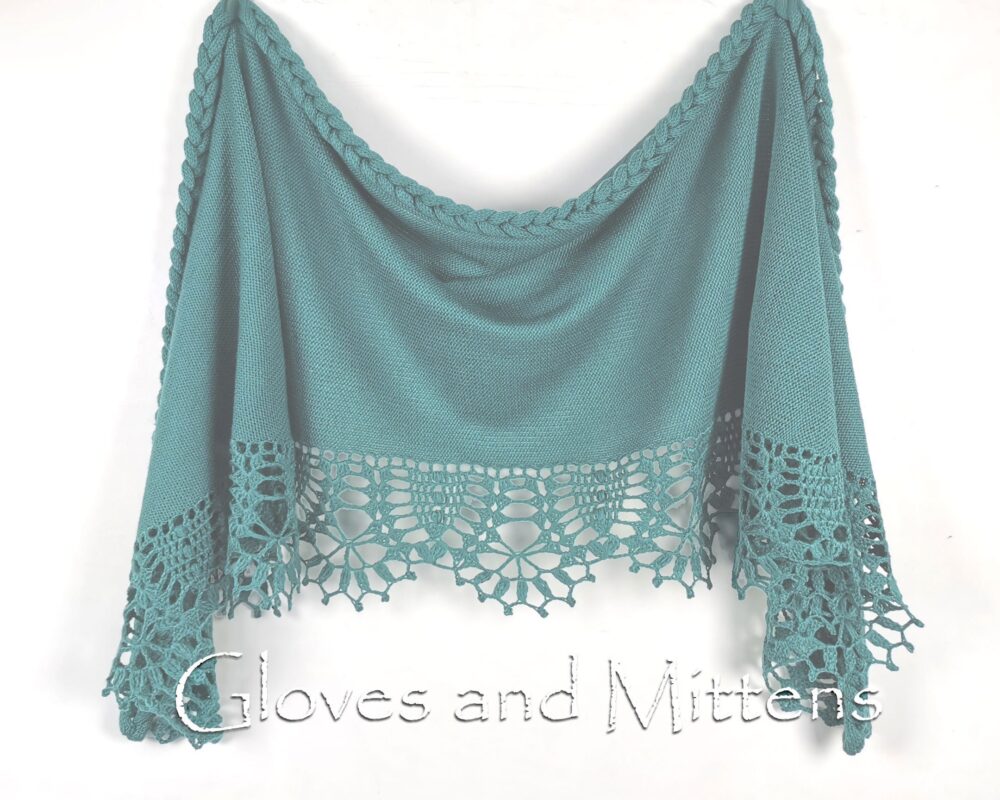 Sage Green Knit & Crochet Wedding Shawl Bridal Cover-Up, Handmade Stole Wrap For Bridesmaids