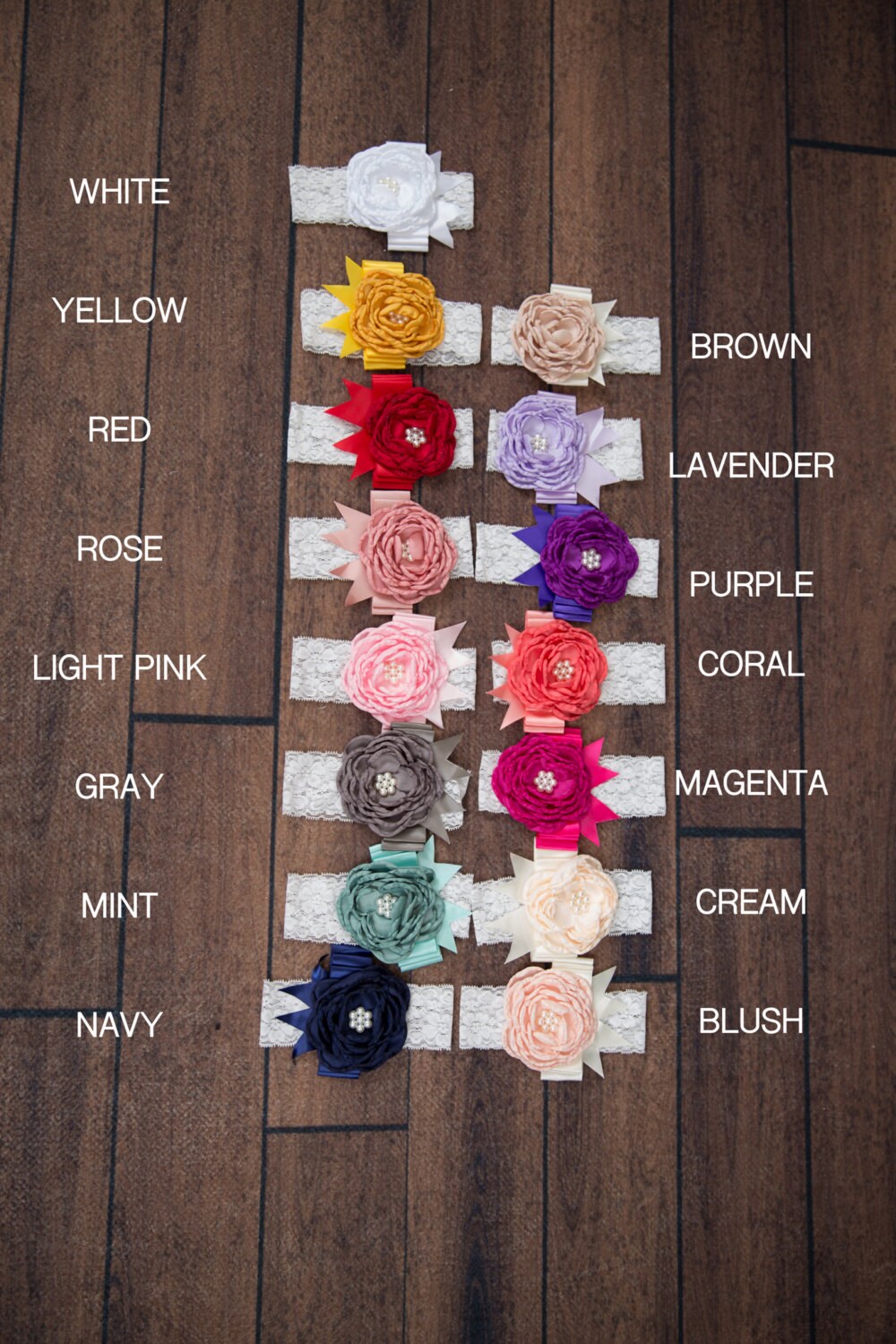 Custom Color Lace Flower Girl Headband, Wedding Hairpiece For Toddlers, Baby Girls, Bridal Hair Accessory, Special Occasion Headband