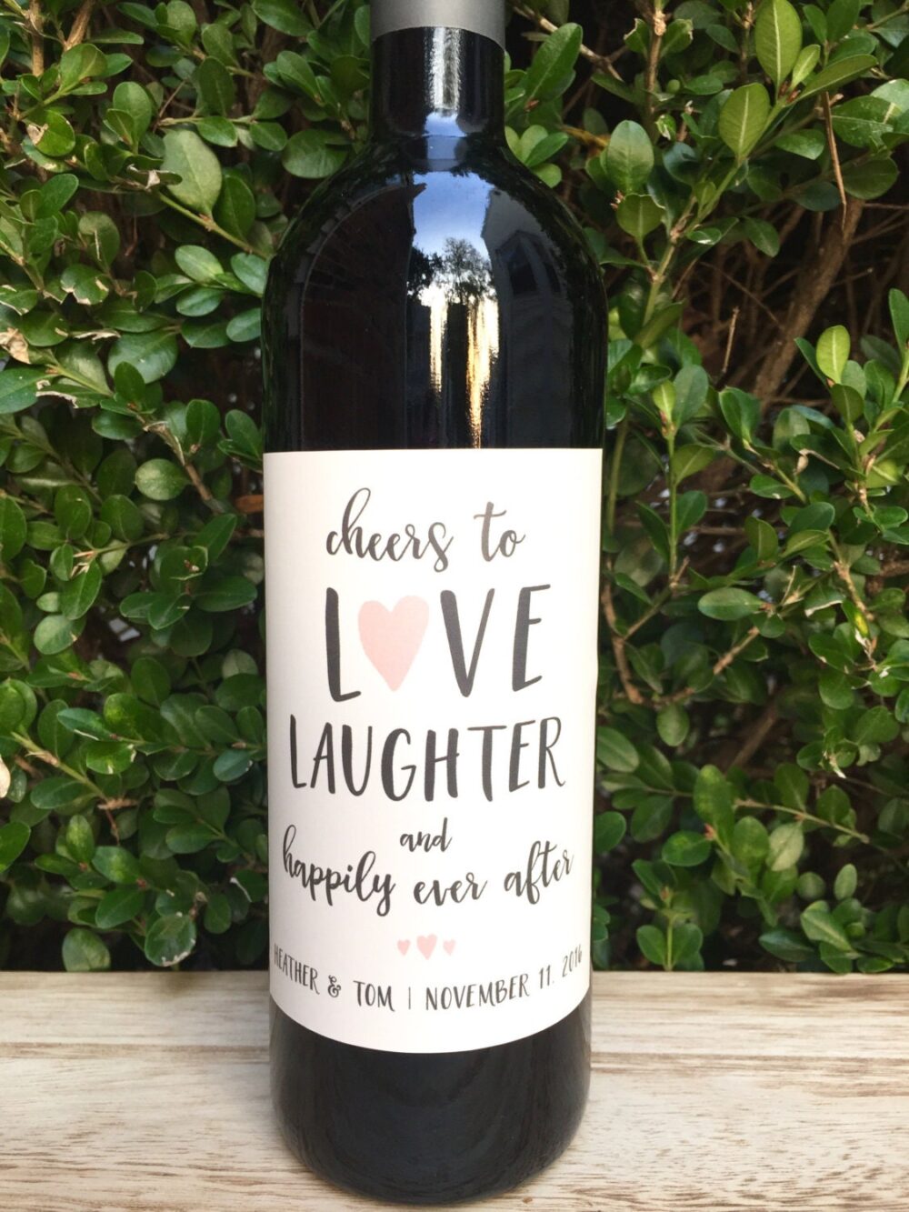 Wedding Wine Label Engagement Cheers To Love Laughter & Happily Ever After Gift Bridal Shower Favors