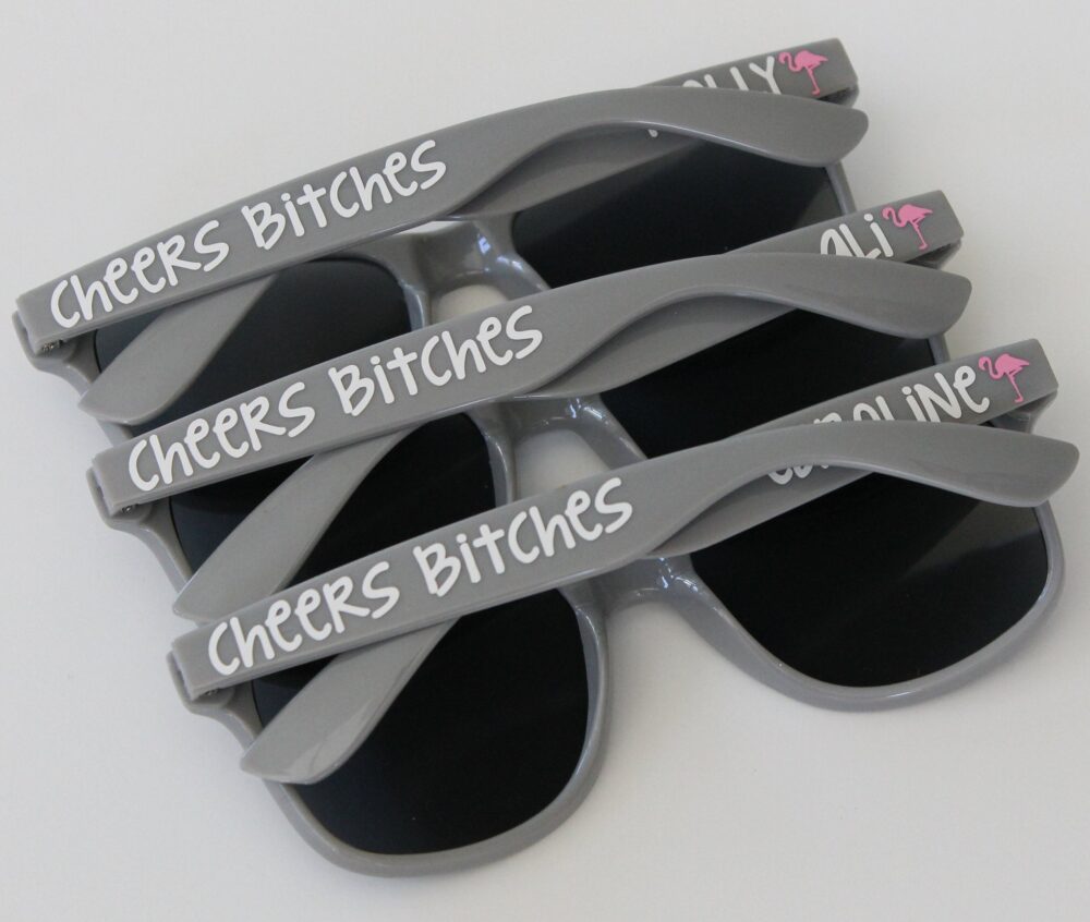 Personalized Sunglasses, Custom Wedding Favors, Bachelorette Gifts, Party Girls Weekend, Birthday Sunglasses