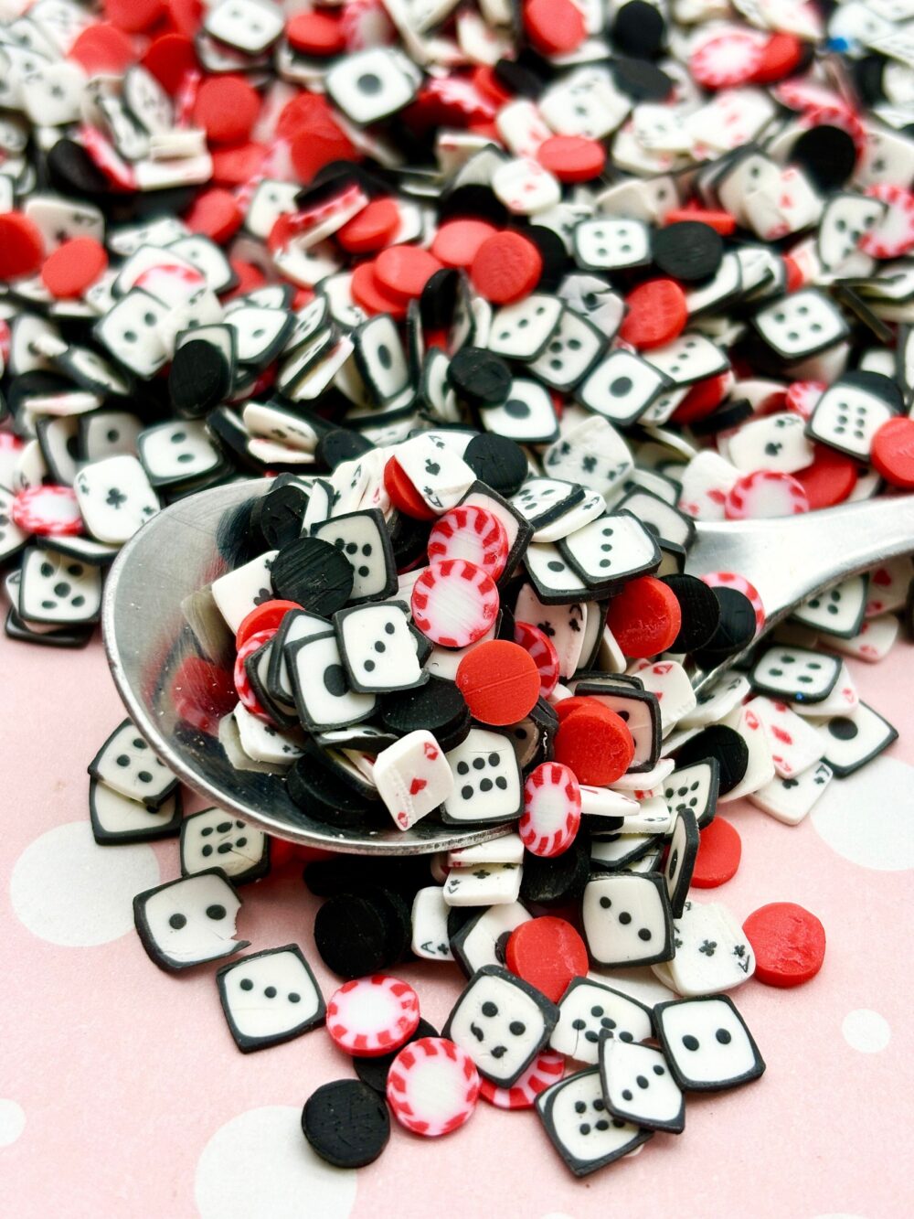 Game Night Polymer Poker Clay Kawaii Fake Sprinkles, Bake Snowglobe Tumbler Shaker Mix, Fimo Table Scatter Confetti, Slime Supply M13