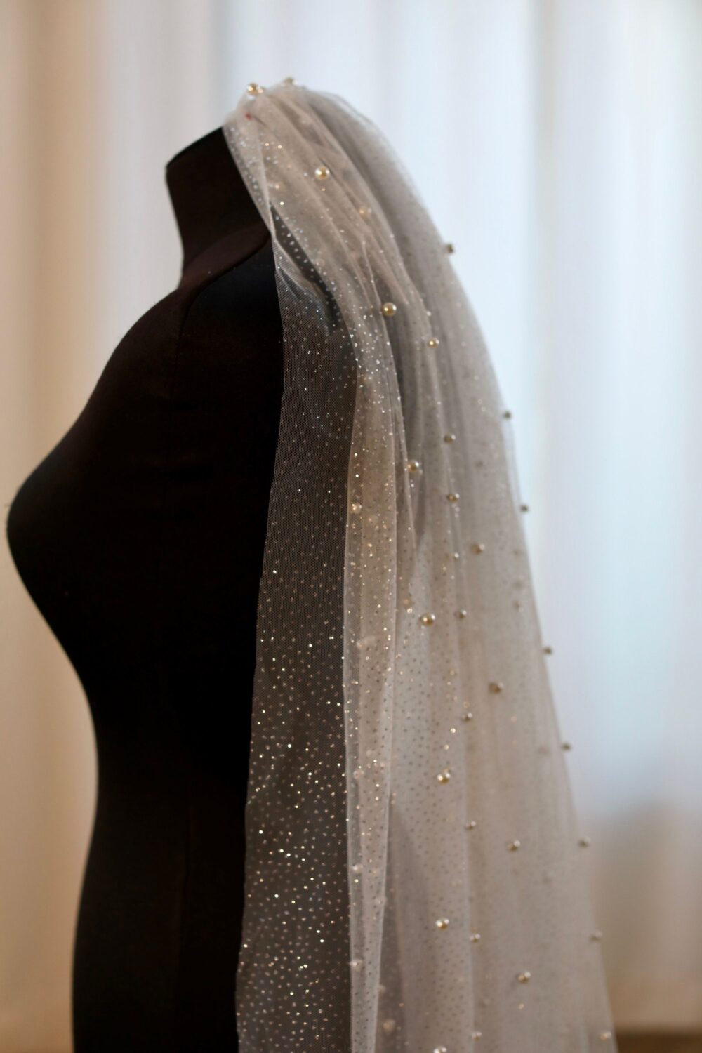 Pearl Glitter Wedding Veil, Shimmer Sparkly Bridal Veil