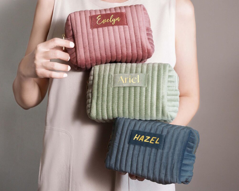 Custom Makeup Bag, Personalized Bridesmaid Gift, Bestie Wedding Cosmetic Bag, Valentine's Gift For Mom, Personalized