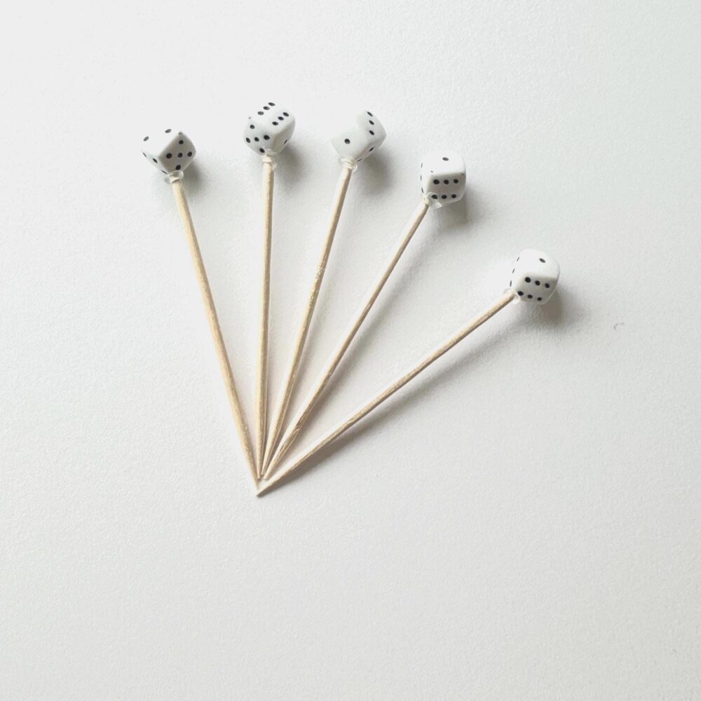 Dice Cocktail Toothpicks - Set Of 25 Casino Theme Party Picks Food