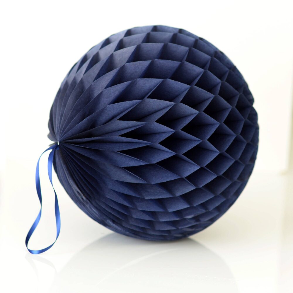 Navy Blue Tissue Paper Honeycomb Ball-Hanging Wedding Party Decorations-Paper Lantern-Birthday Decor-Round Ball-Nursery Decor