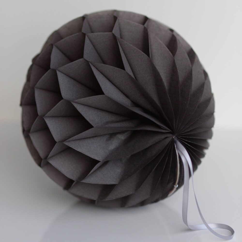 Dark Gray/Grey Tissue Paper Honeycomb Ball-Hanging Wedding Party Decorations-Paper Lantern-Birthday Decor-Round Ball-Nursery Decor