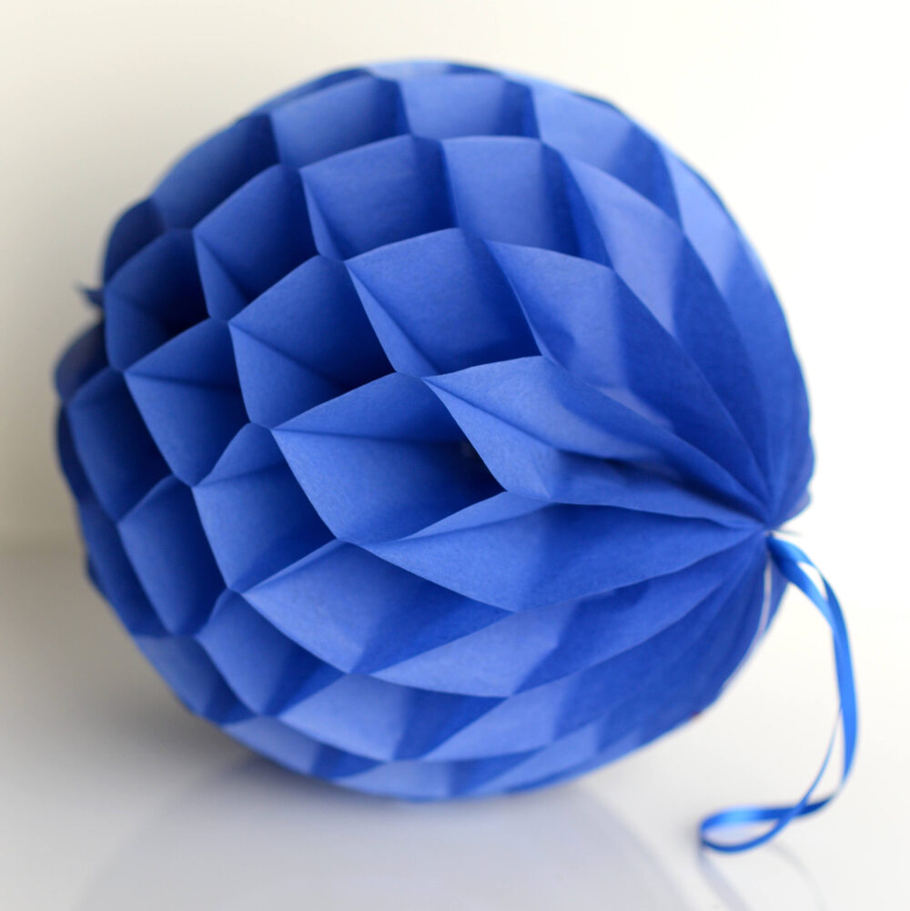 Parade Blue Tissue Paper Honeycomb Ball-Hanging Wedding Party Decorations-Paper Lantern-Birthday Decor-Round Ball-Nursery -Royal
