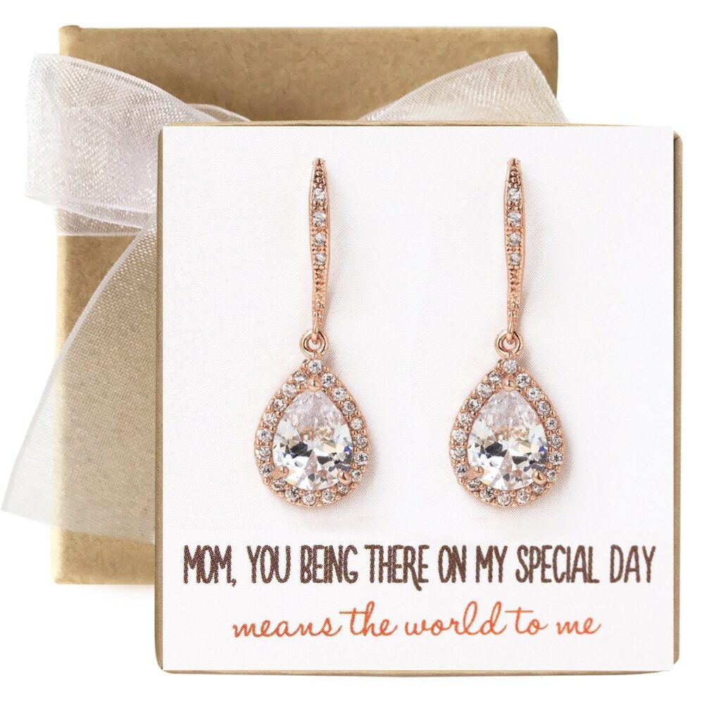 Mother Of The Bride Gift, Groom Bridal Shower Wedding Dangle Earrings, Earrings