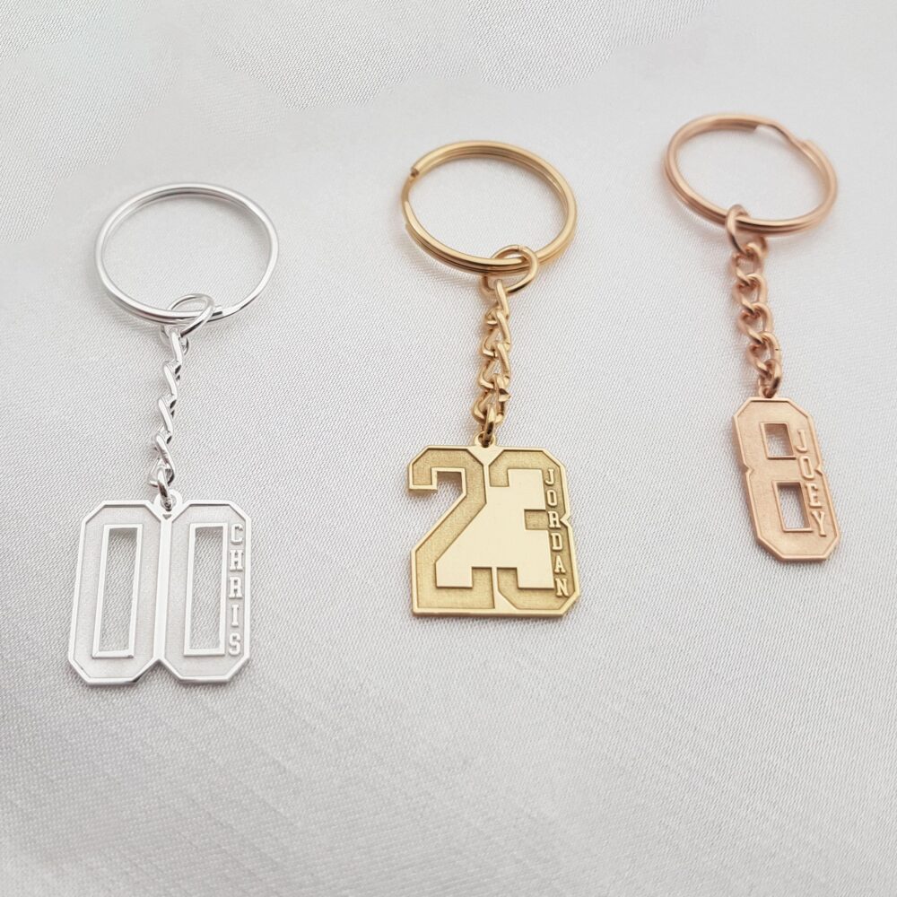 Personalized Engraved Number Keychain For Dad Father's Day Gift From Son To Father