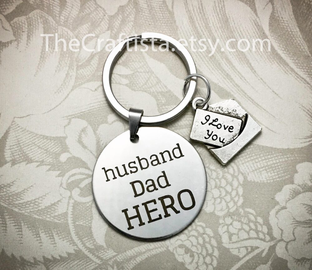 Dad9, Dad Keychain, Father's Day Gift, Gift For Dad, Husband Hero, Daddy Gifts, Keyring, Jewelry, Gifts