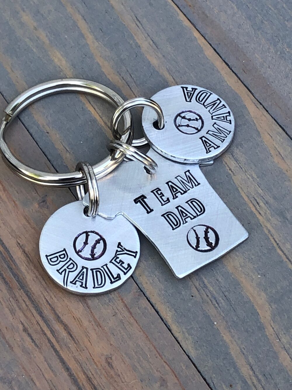 Team Dad Keychain For Father-Sports Keychain-Father's Day Gift - Grampa-Personalized Gift Dad-Basketball-Baseball-Soccer-Hockey