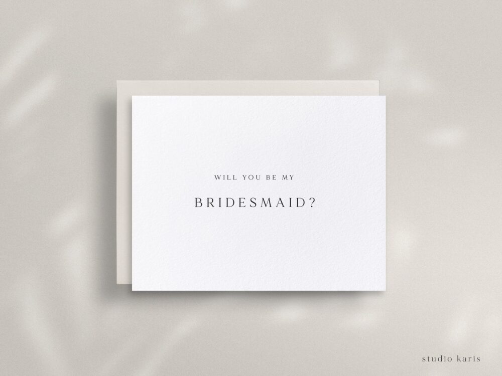 Will You Be My Bridesmaid, Wedding Party Proposal Card