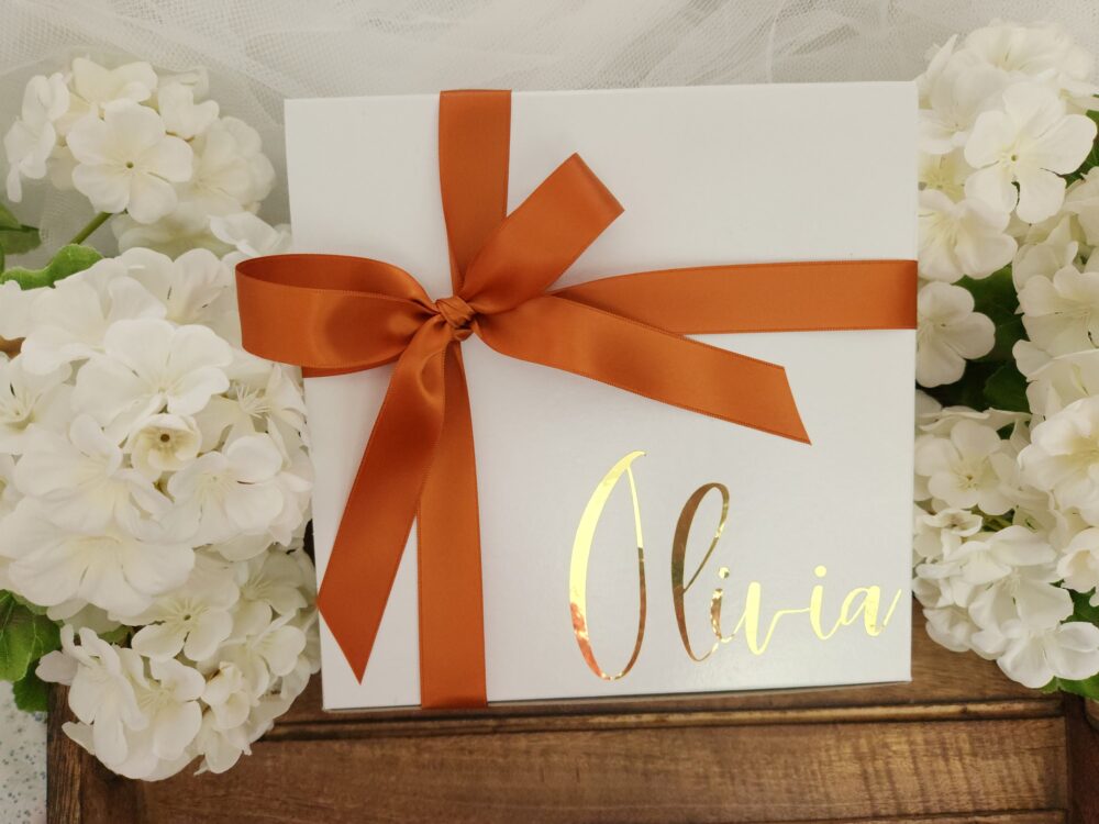 Bridesmaid Gift Box - Proposal 8x8x4 Ribbon Personalized Wedding | #1