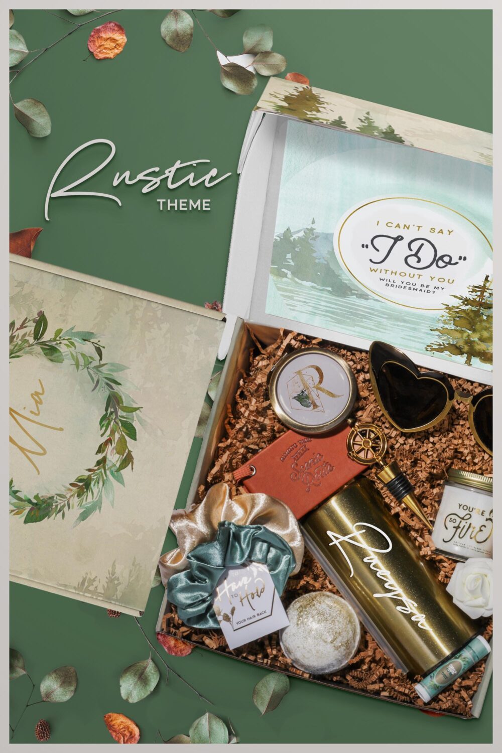 Bridesmaid Proposal Box Set, Gift For Boho Barn & Outdoor Wedding, Will You Be My With Travel Gifts | Rb1