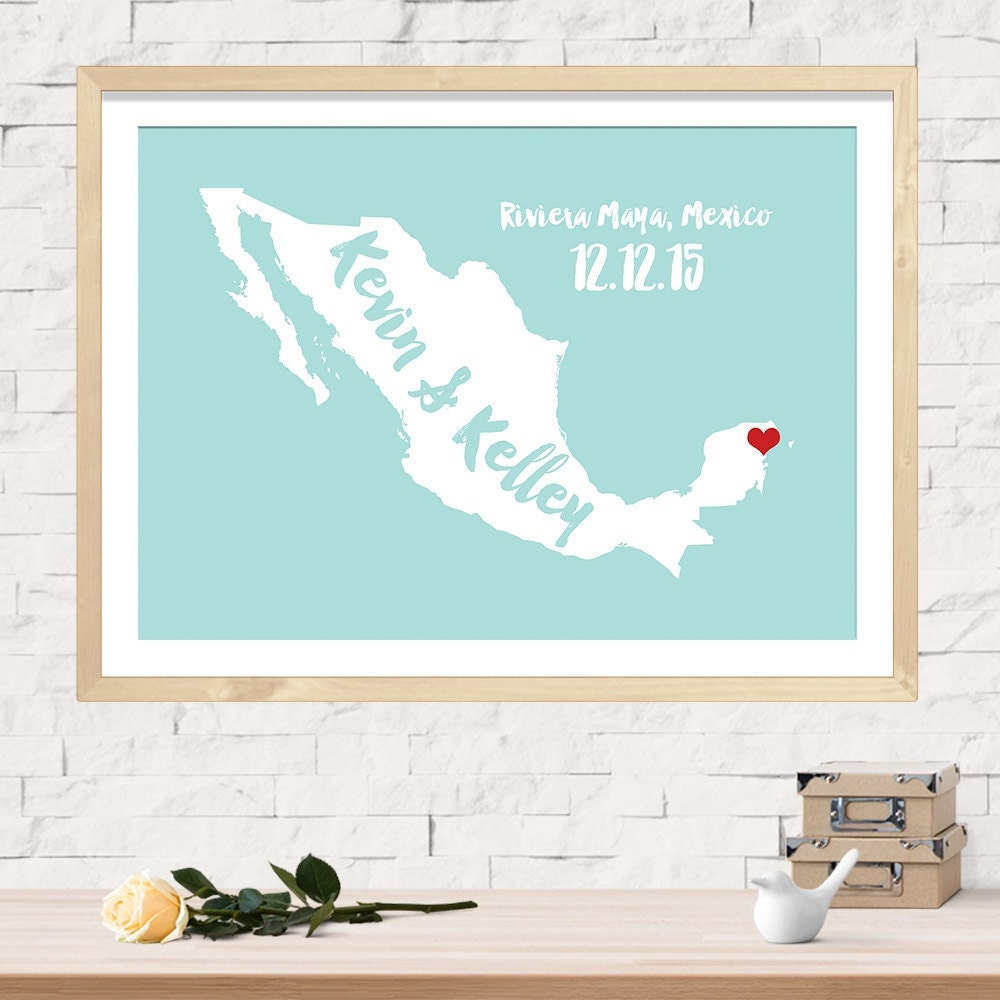 Personalized Wedding Guest Book Map Custom State Art Print Or Canvas