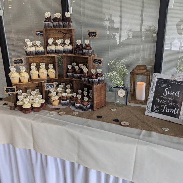 Rustic Wood Cupcake Stand Wedding Crate Display | Set Of 6