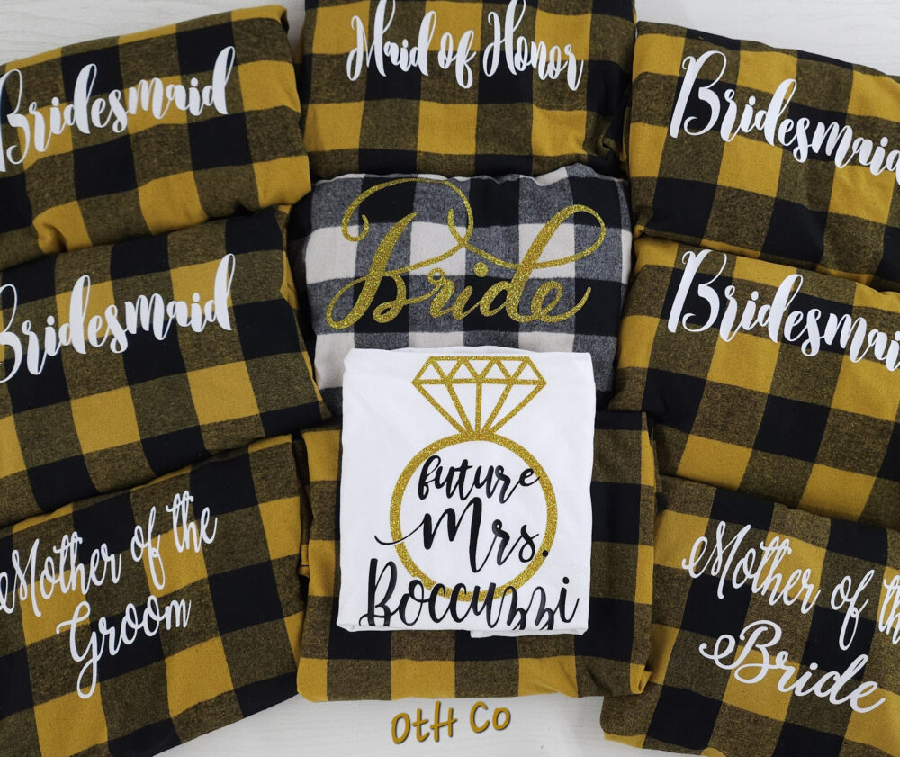 Custom Buffalo Plaid Flannel Shirt Bridal Party Gift