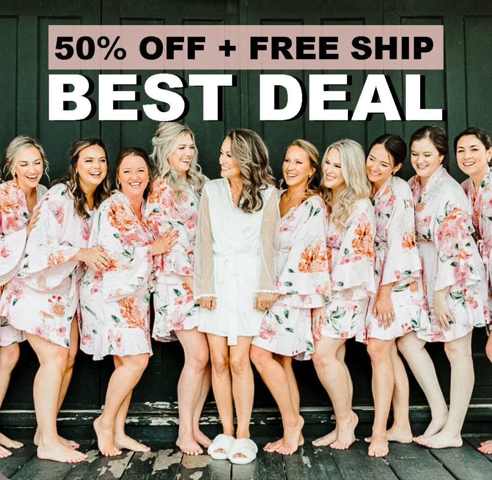 Bridesmaid Robes Gifts For Her Bridal Party Floral Wedding Robe Personalized Mom | Floral Ruffle Robe
