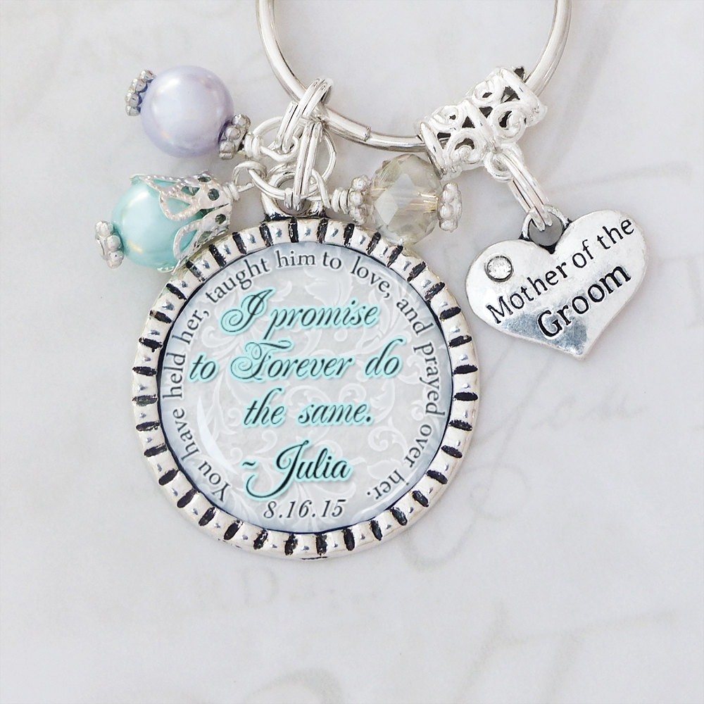 Mother in Law Wedding Gift - Key Chain Personalized Jewelry -Mother Of The Groom- Bride Gifts For Parents