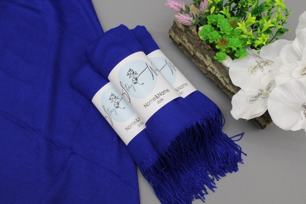 Royal Blue Pashmina Shawl, Custom Wedding Bridesmaid Gifts Day Of Wedding, Scarf, in Bulk, Bridal Shawl