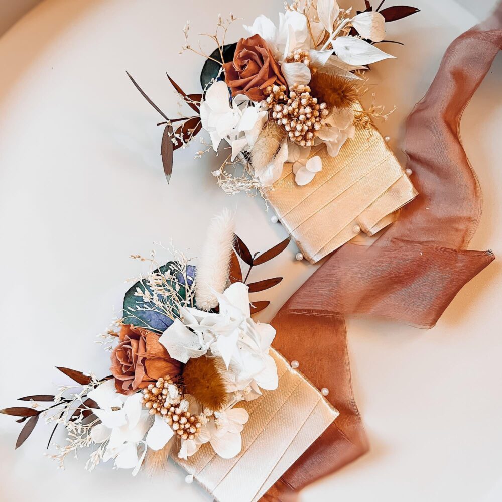 Pocket Wedding Boutonnieres For Groom & Groosmen, Accessories, Natural Dried Fowers Bridal