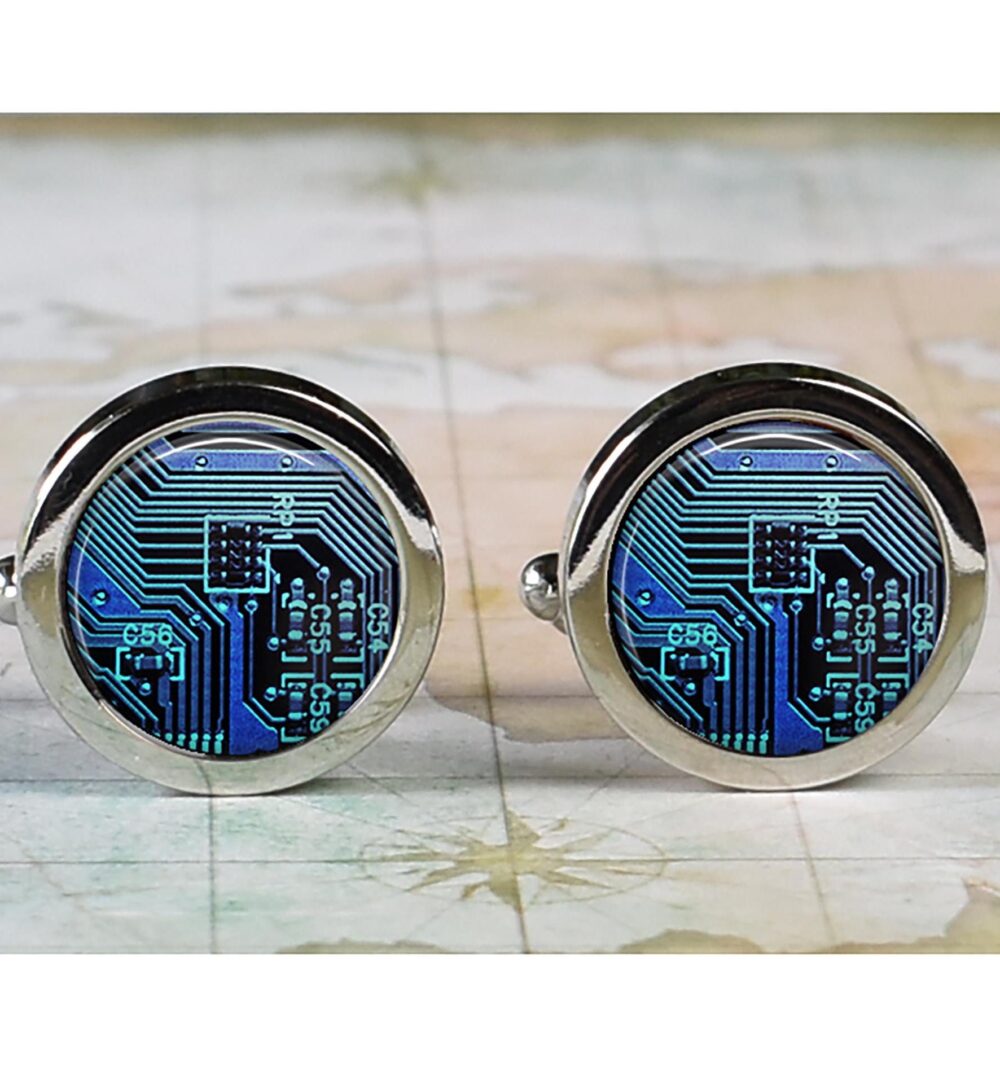 Computer Circuit Board Cufflinks, Computer Cufflinks Gift For Programmer Or Engineer Father's Day Dad Graduation