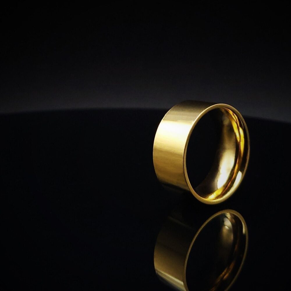 Mens Gold Ring Band, Stainless Steel Ring, Rings For Men, Handmade Jewelry Men's Wedding Band, Unique Gifts Gift Him