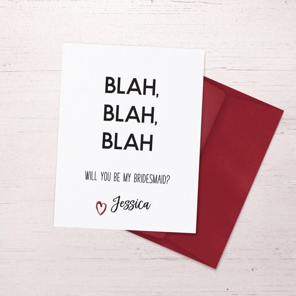 Funny Bridesmaid Proposal Card Personalized Wedding Party Request