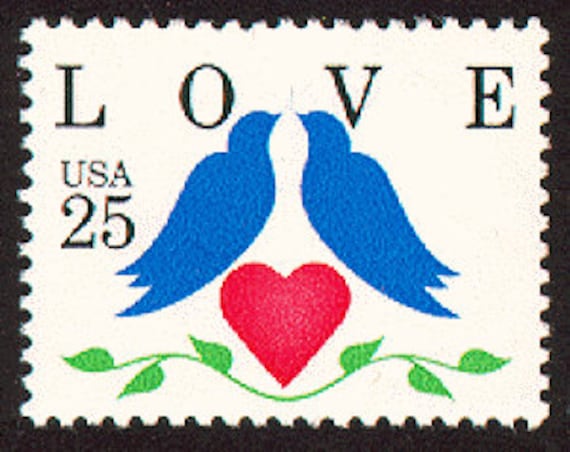 8x Love Doves Wedding Engagement Valentines Day 1990 25C Unused Postage Stamp Free Shipping Best Prices On Vintage Stamps