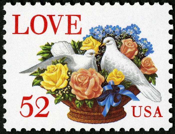 4x Love Doves & Roses Wedding Invitations 1994 52C Unused Postage Stamp Free Shipping #1 Source Best Prices On Vintage Stamps