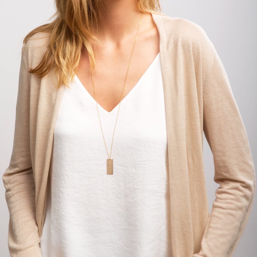 Custom Actual Handwriting Long Necklace-Personalized Memorial Signature-Kids Handwritten Note Drawing-Gold-Rose-Silver-Cg288N 1.25x.5