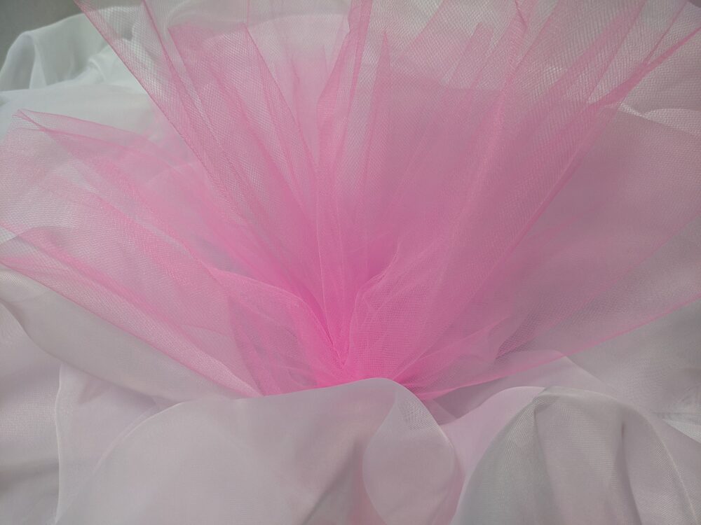 Tulle Illusion Bubble Gum 108" Wide Price By Yard, Free Swatches, "Rush" Shipping Available. On Order 35.00 Or More