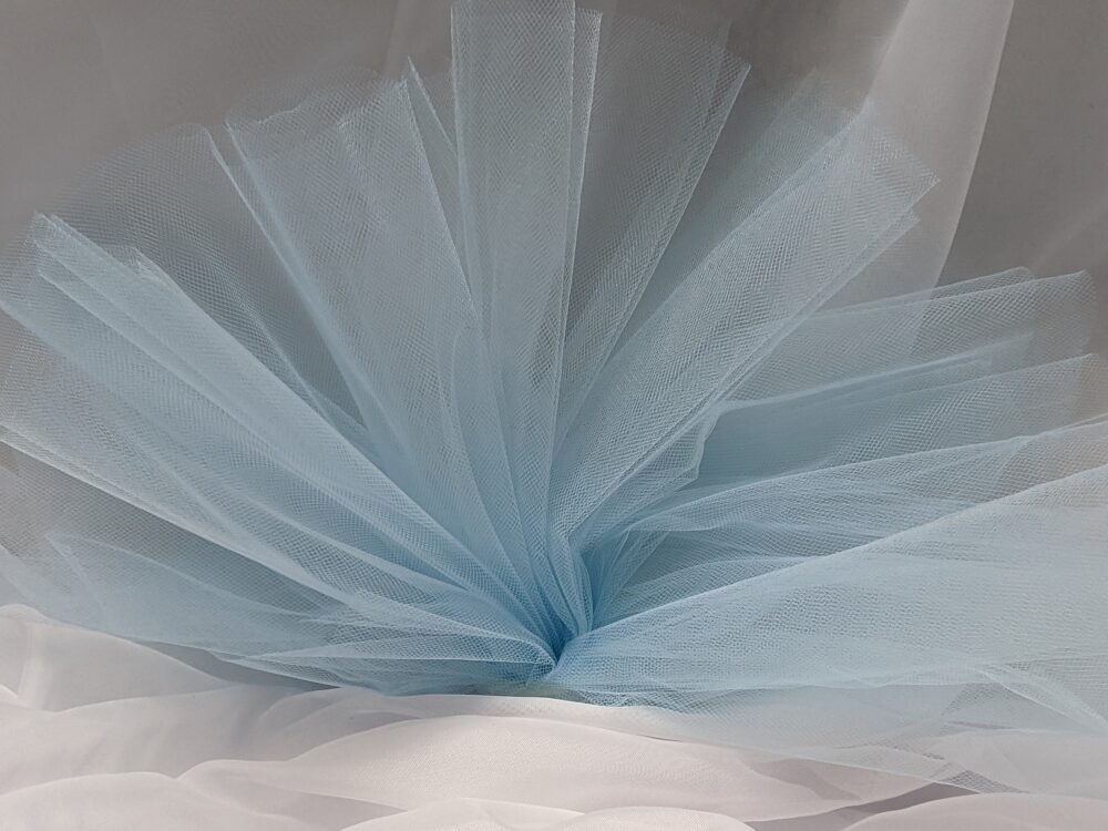 Tulle Illusion Baby Blue 108" Wide Price By Yard, Free Swatches, Threads & "Rush" Shipping Available