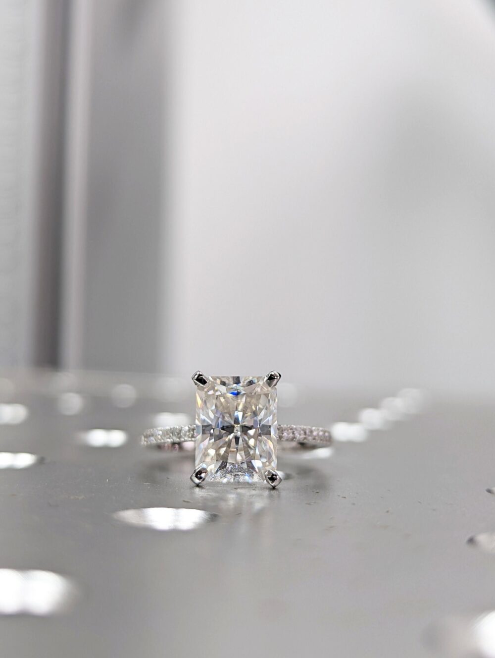 14K Solid Gold Engagement Ring /2.5Ct Radiant Moissanite Wedding Ring/Moissanite Ring/stack Ring/Promise Ring/Rose Gold