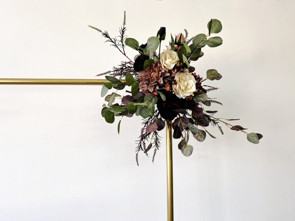 Boho Wedding Arch Flowers, Dusty Pink/Burgundy/Black/Ivory Flower Swag, Silk Arrangement For Backdrop, Archway/Arbor/Altar Flowers