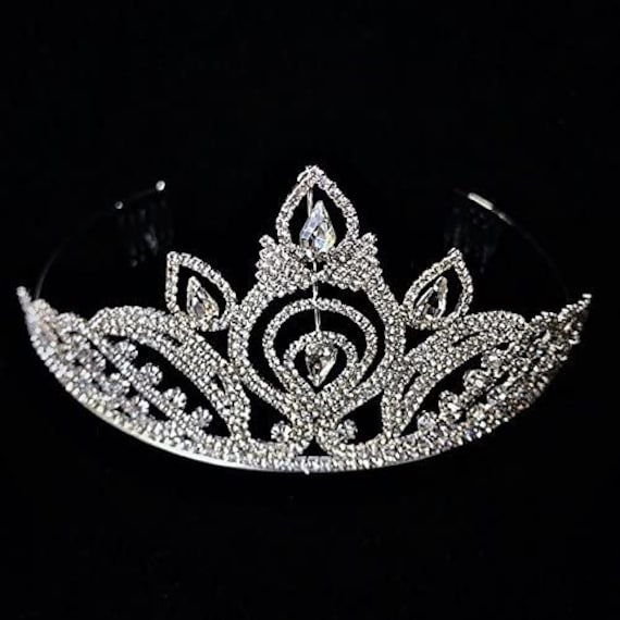 Vintage Rhinestone Bridal Crown Silver Wedding Tiara
