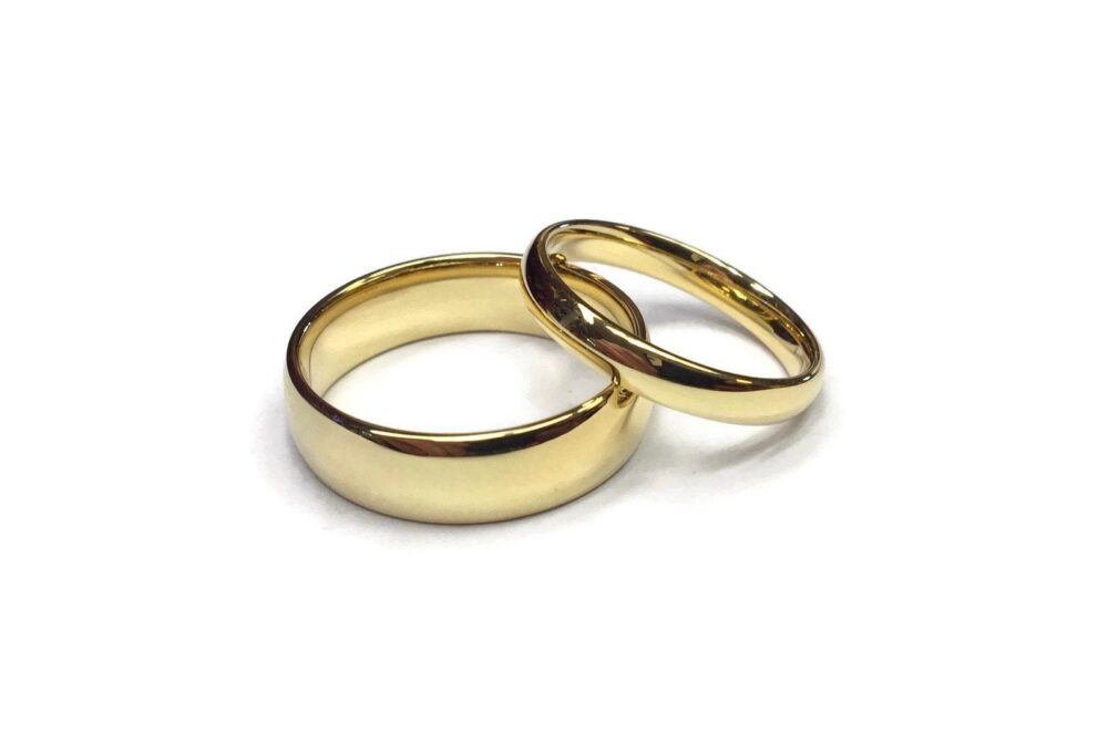 Classic Gold Wedding Bands ~ Traditional 14 Karat Simple Minimalistic Ring Comfort Fit Rounded Edges 2mm 3mm 4mm 5mm 6mm 7mm Or 8mm