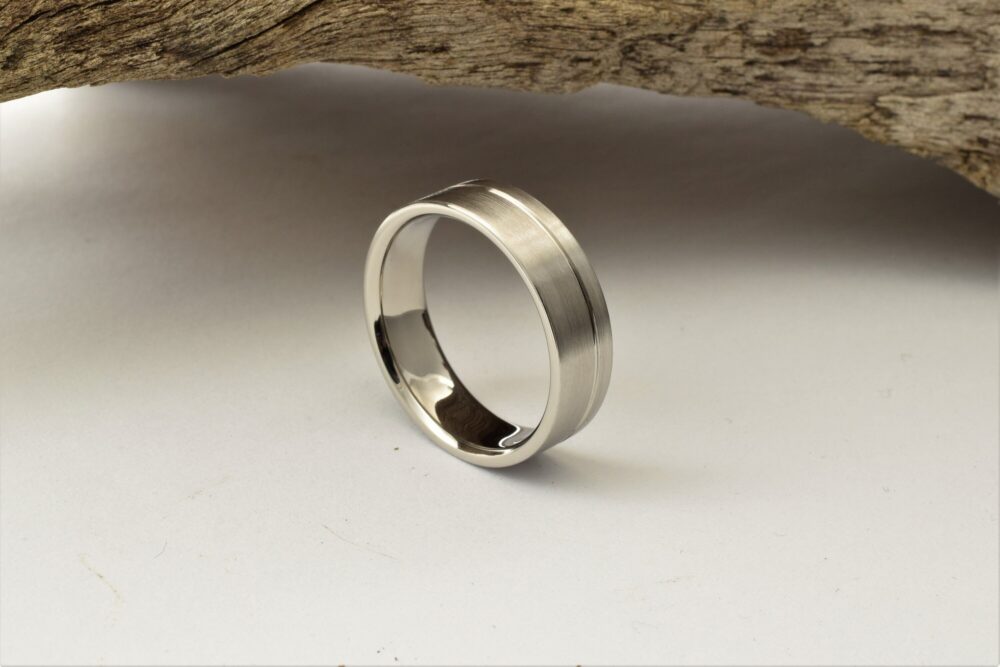 Wedding Bands Men With Straight Profile & Brushed Finish, Mens Titanium Wedding Rings, Rings Men, Band