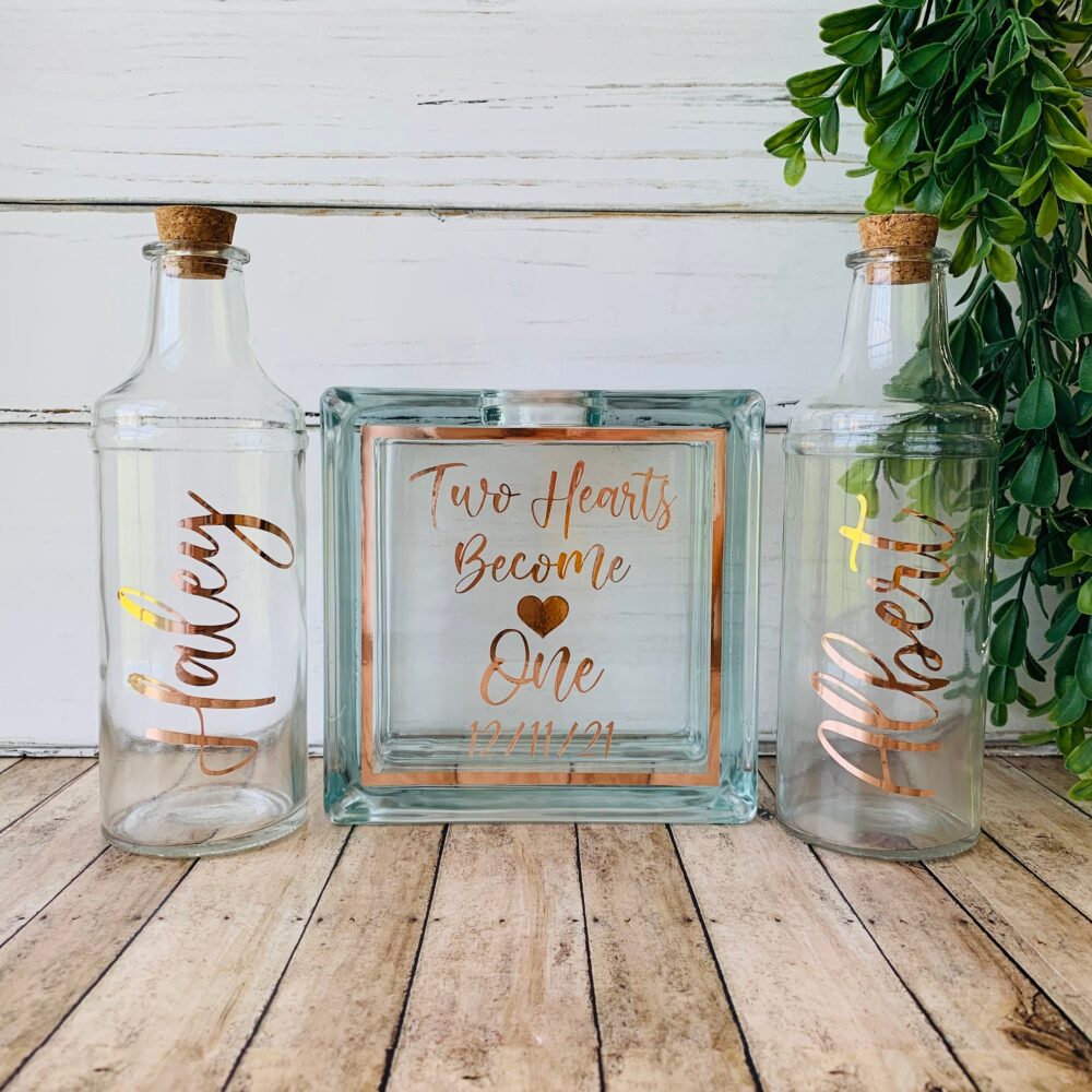 Sand Ceremony Set For Wedding, Blended Family, Two Hearts Become One, Personalized Wedding Unity Set, Keepsake