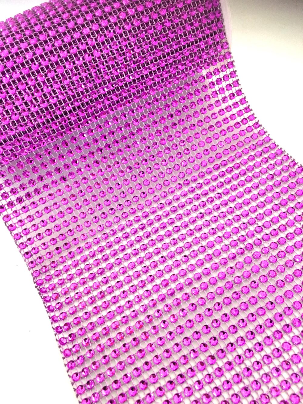 Fuchsia Diamond Mesh Ribbon, Jewel Ribbon, Rhinestone Ribbon, Mesh By The Yard, Wedding Mesh, Wedding Cake Mesh, Scrapbooking Rhinestone, 73