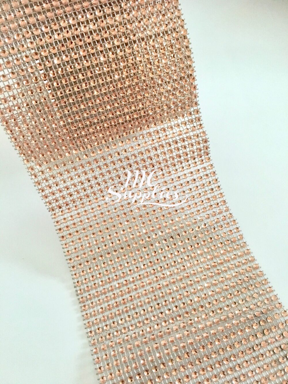 Rose Gold Mesh, Jewel Ribbon, Rhinestone Ribbon, Mesh By The Yard, Wedding Mesh, Wedding Cake Decoration, Scrapbooking Mesh Rhinestone, 73