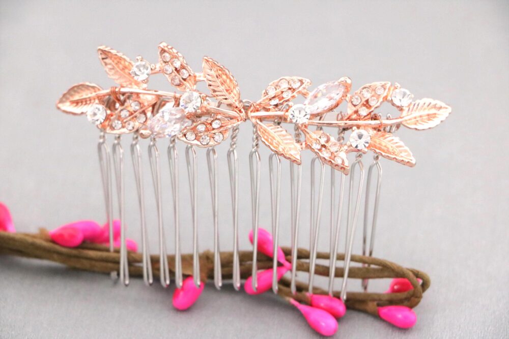Rhinestone Wedding Hair Comb Silver Bridal Headpiece Rose Gold Hair Clip Accessories Comb Gold Veil