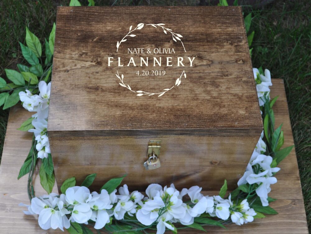 Wedding Card Box | With Lock Holder Rustic Box| Time Capsule Keepsake Boxes