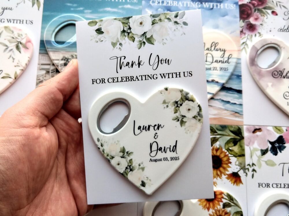 Bottle Opener Wedding Favor, Personalized Bottle Opener Wedding Favors Baptism Magnet
