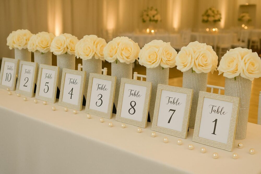 Set Of 12 - Centerpieces, Glam Cylinder Vases, Rhinestone Decor, Quinceanera & Sweet 16 Wedding Table Bling Vase