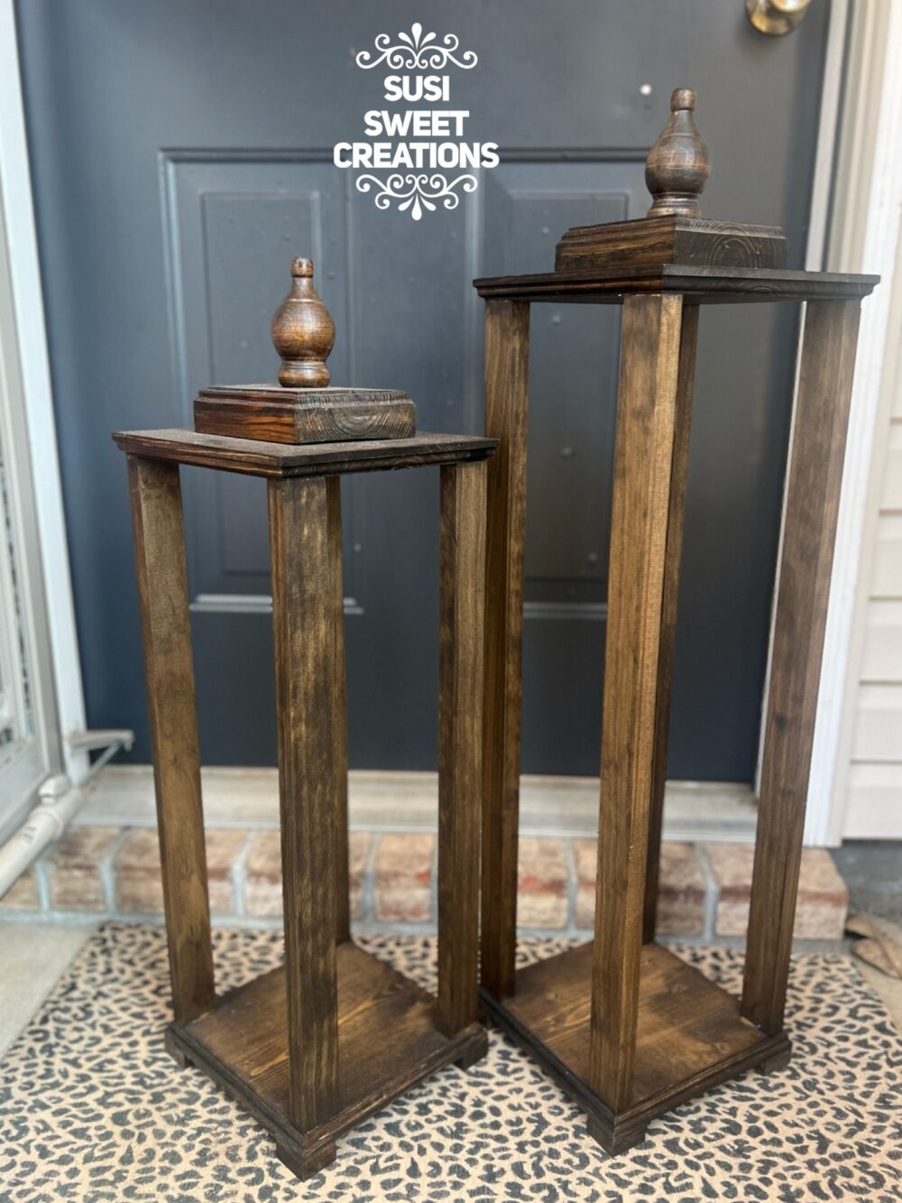Tall Wooden Floor Lantern Rustic Farmhouse Decor, Handmade