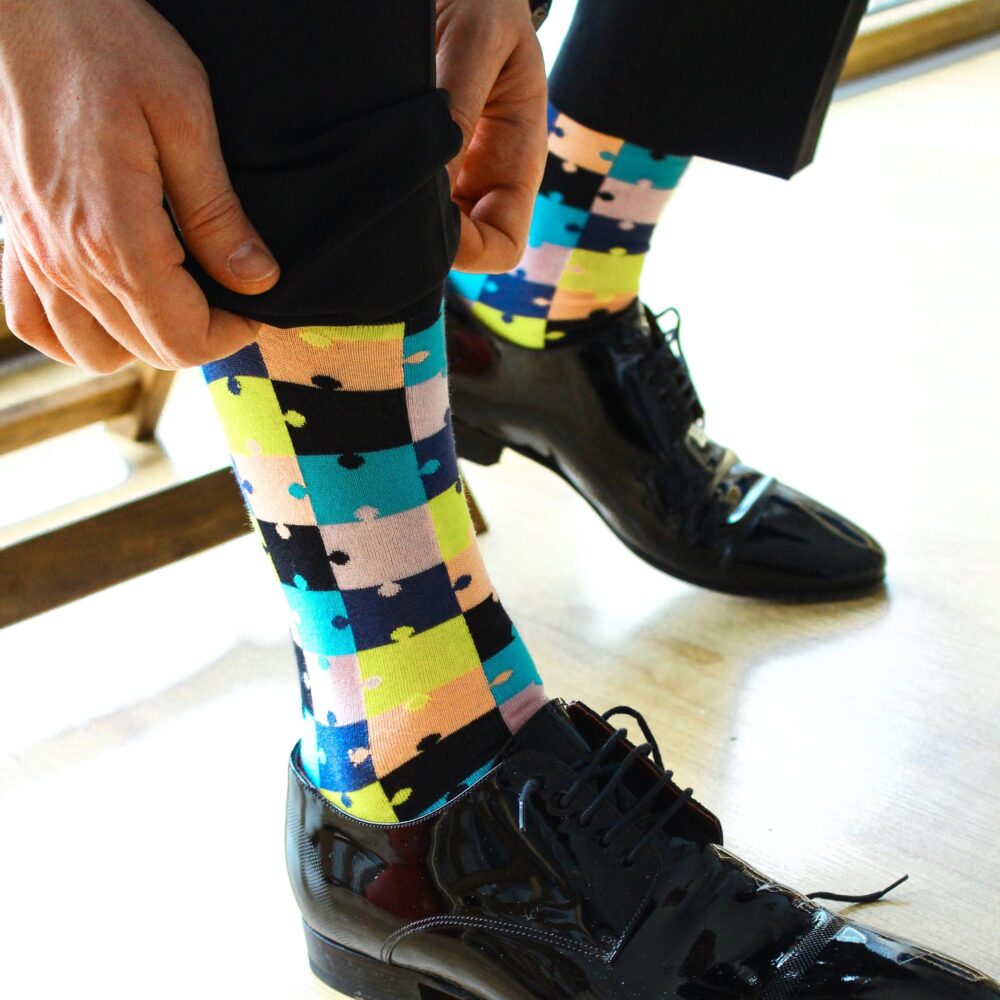 Gowith 5 Pairs Men's Bamboo Funny Colorful Dress Socks | Novelty Cozy Casual Crew Groomsmen Gift For Him Model 3563