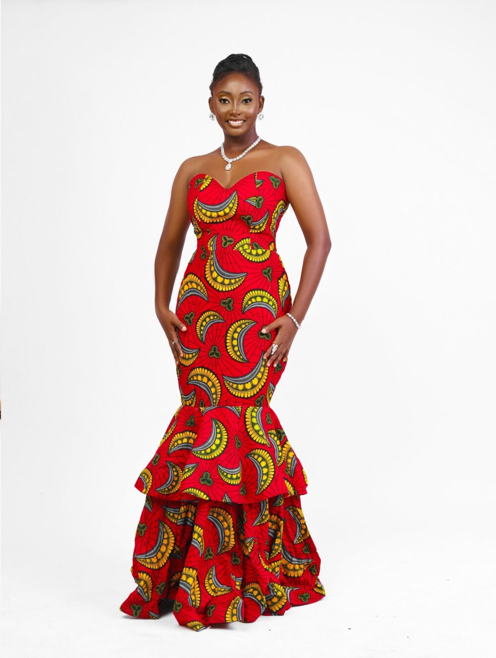 African Mermaid Dress, Print Wedding Gown, Ankara Dress Maxi Event